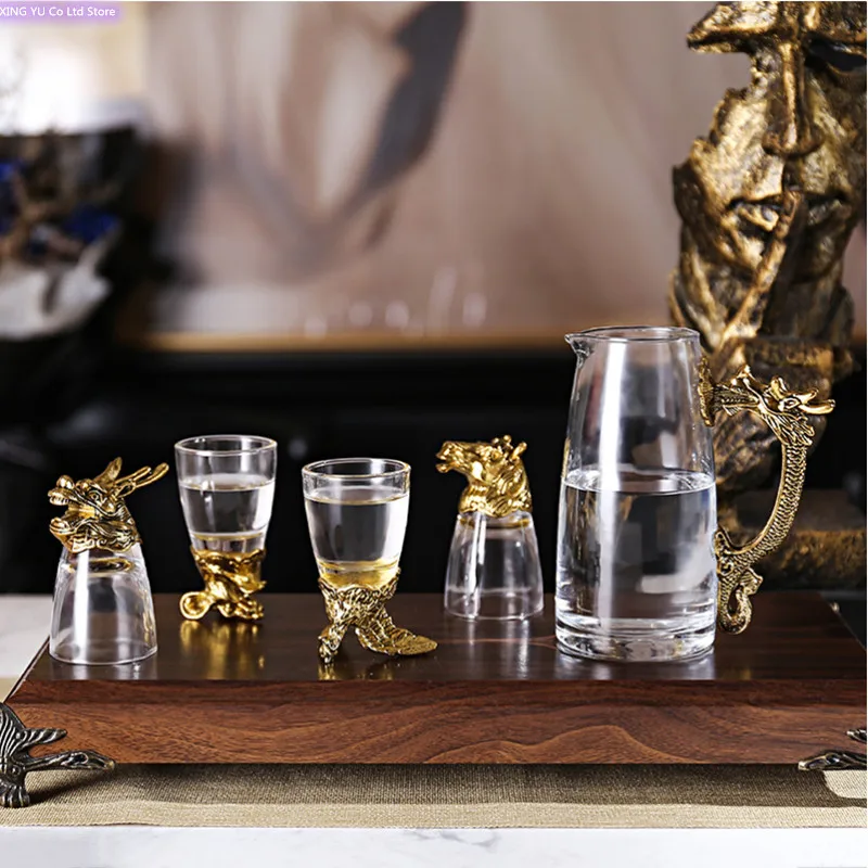 Wine Glass Set Crystal - Set Gelas Anggur Zodiak Cina, Dispenser