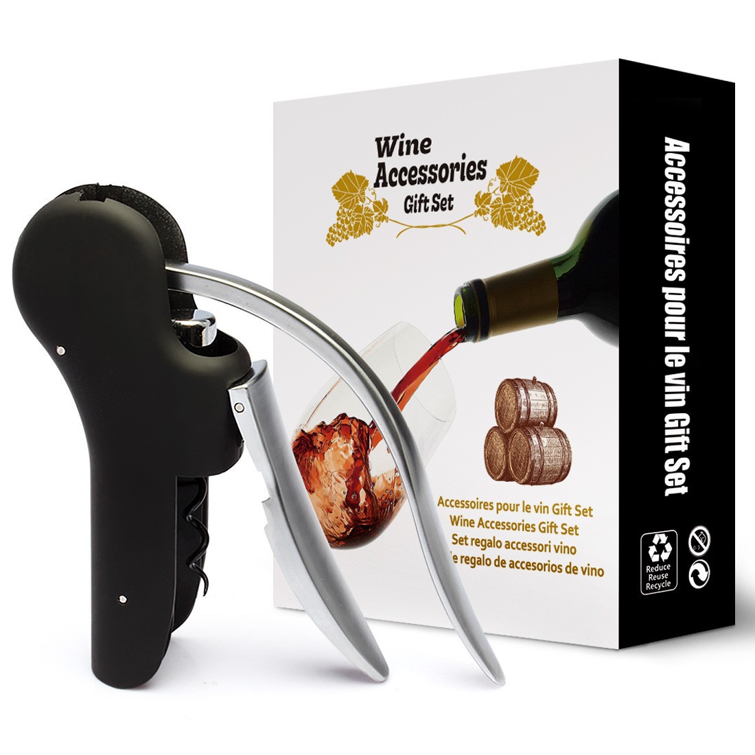 Cork Screw Lever - Set Pembuka Botol Anggur Rabbit Lever,