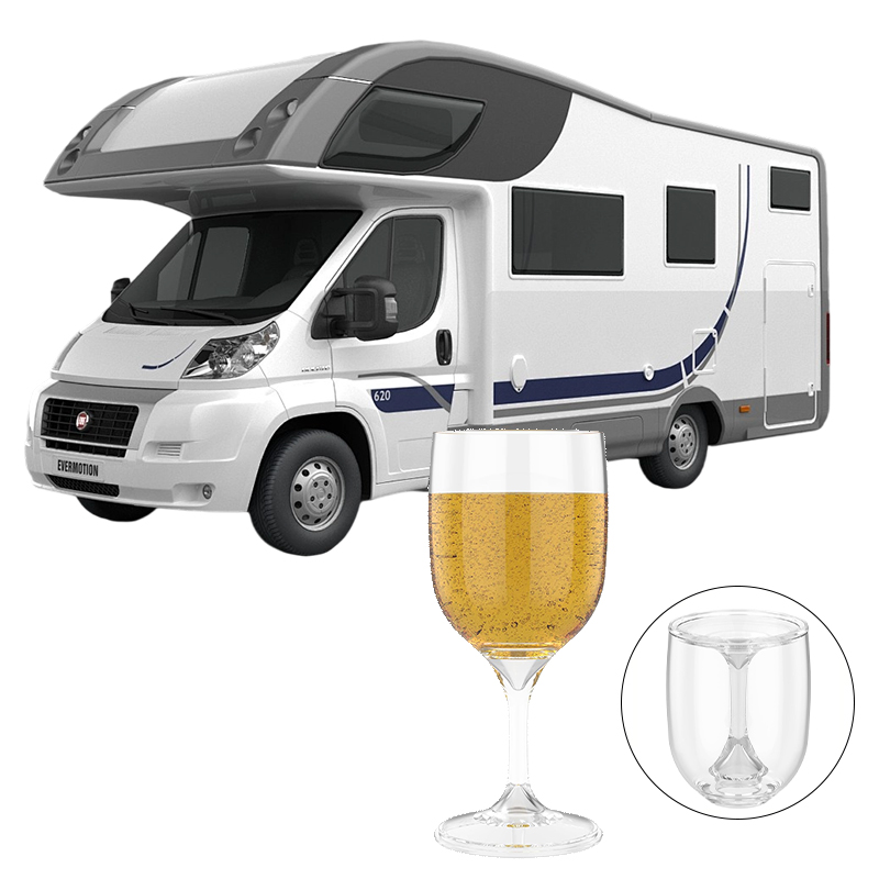 Wine & Beer Unlimited Spirits - Gelas Anggur Portabel RV, Gelas Koktail