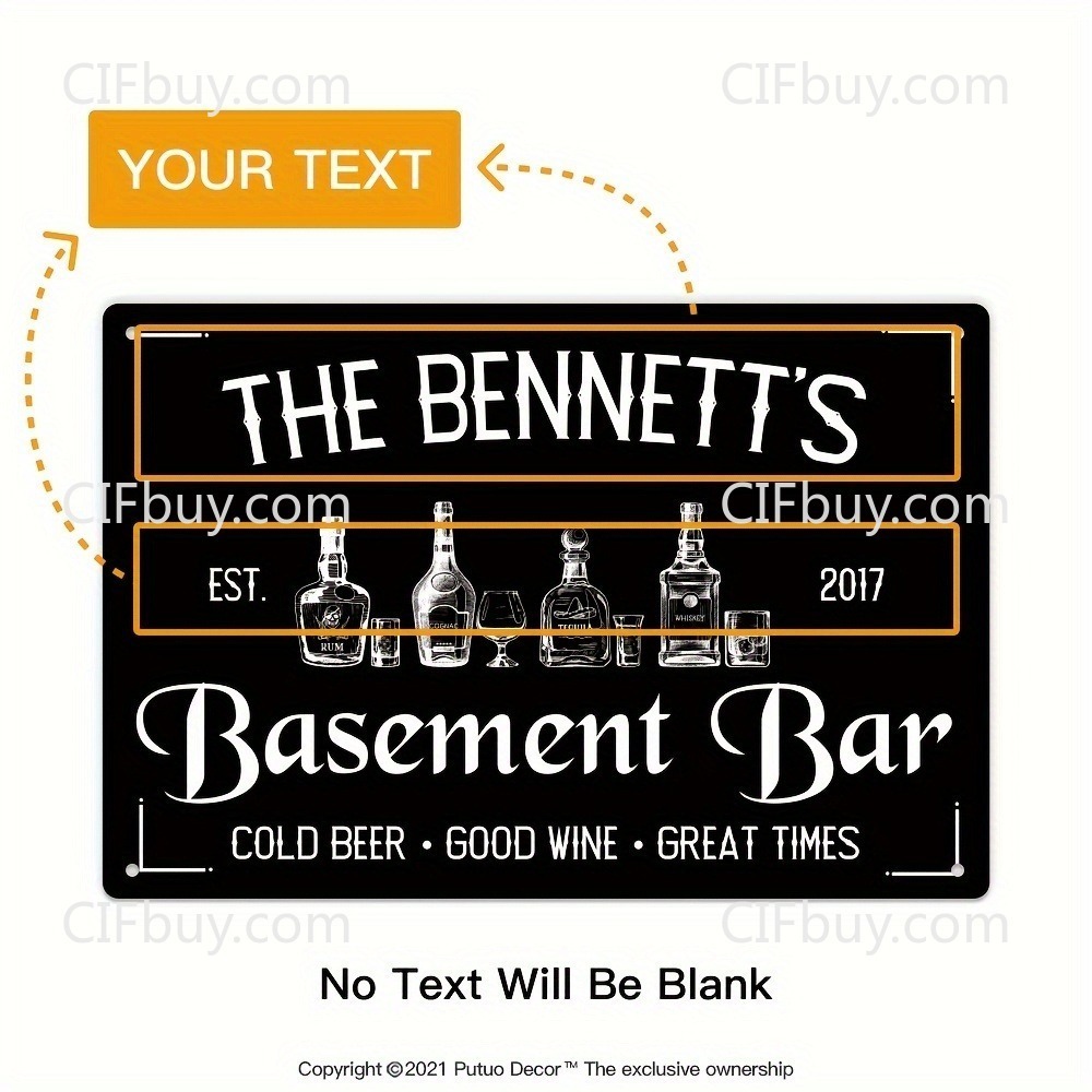Wine With Beer Name - 1 buah Papan Logam Bar Basement