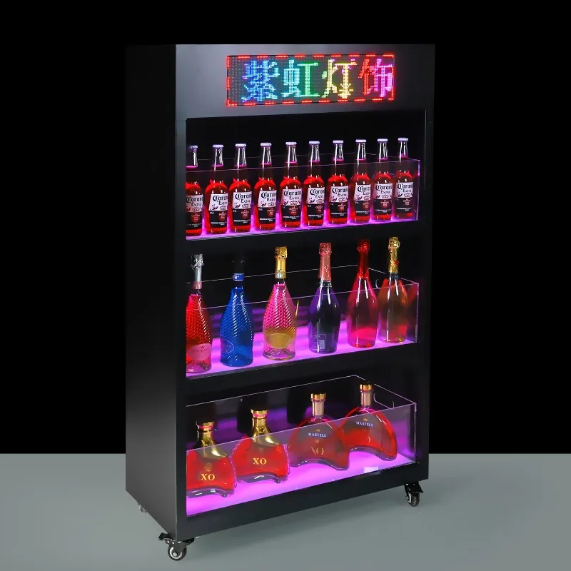 Wine Beer Type - Lemari anggur dengan lampu LED, lemari