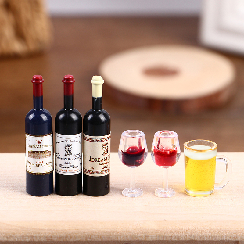 Wine Y Beer - 5 Buah Miniatur Rumah Boneka Cangkir