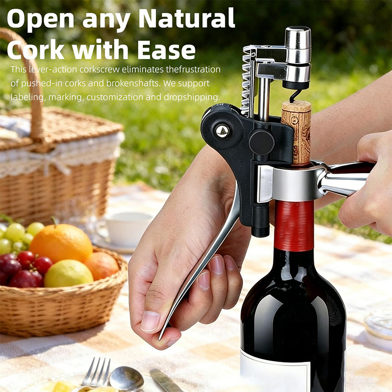 Pembuka Botol Anggur Manual ya - Cork Screw Lever ulasan dan harga