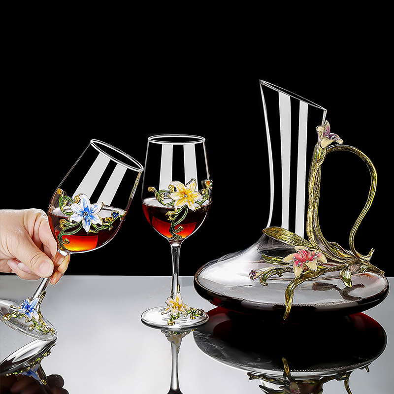 Piala Antik Kristal Enamel Set - Wine Glass Set Crystal ulasan dan harga