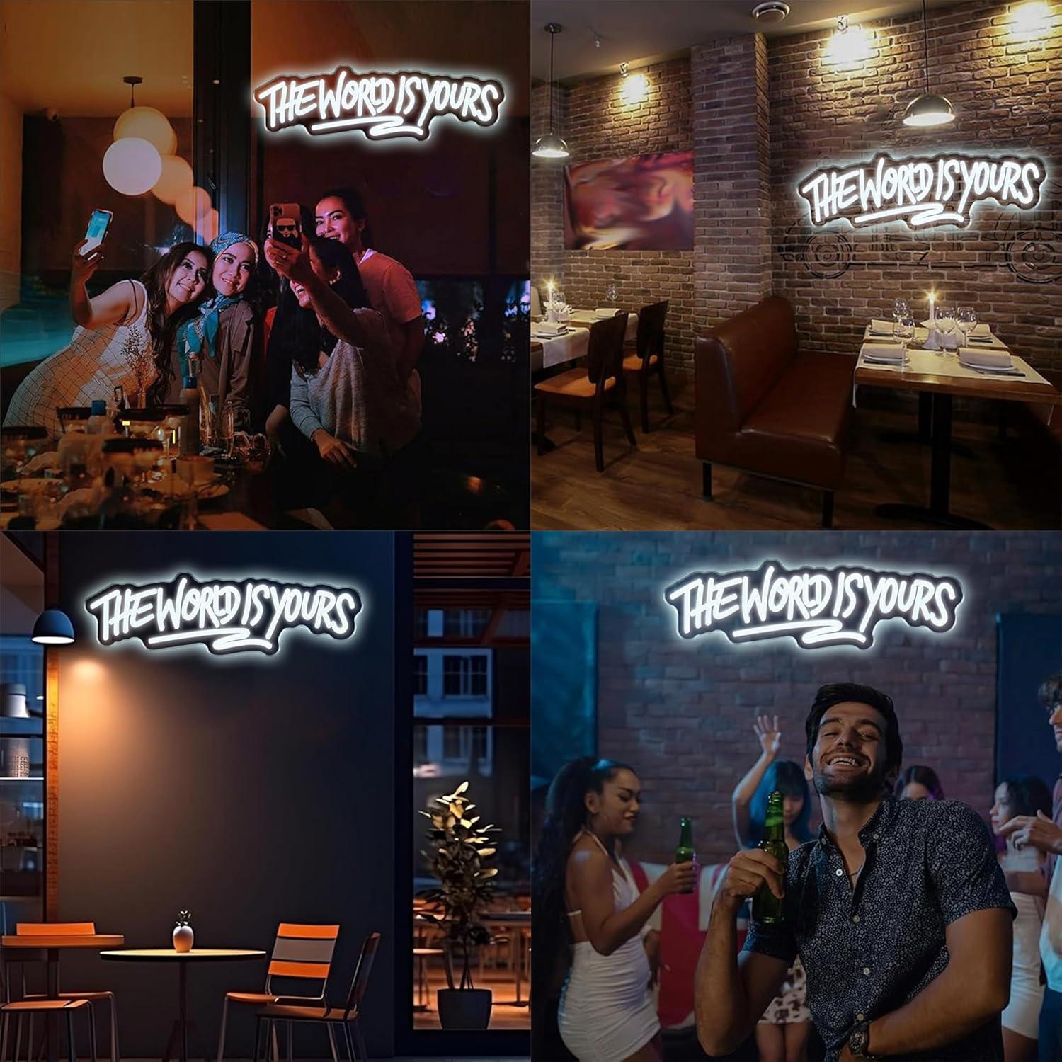 Lampu LED Neon Sign The World  - Beer & Wine Downtown ulasan dan harga